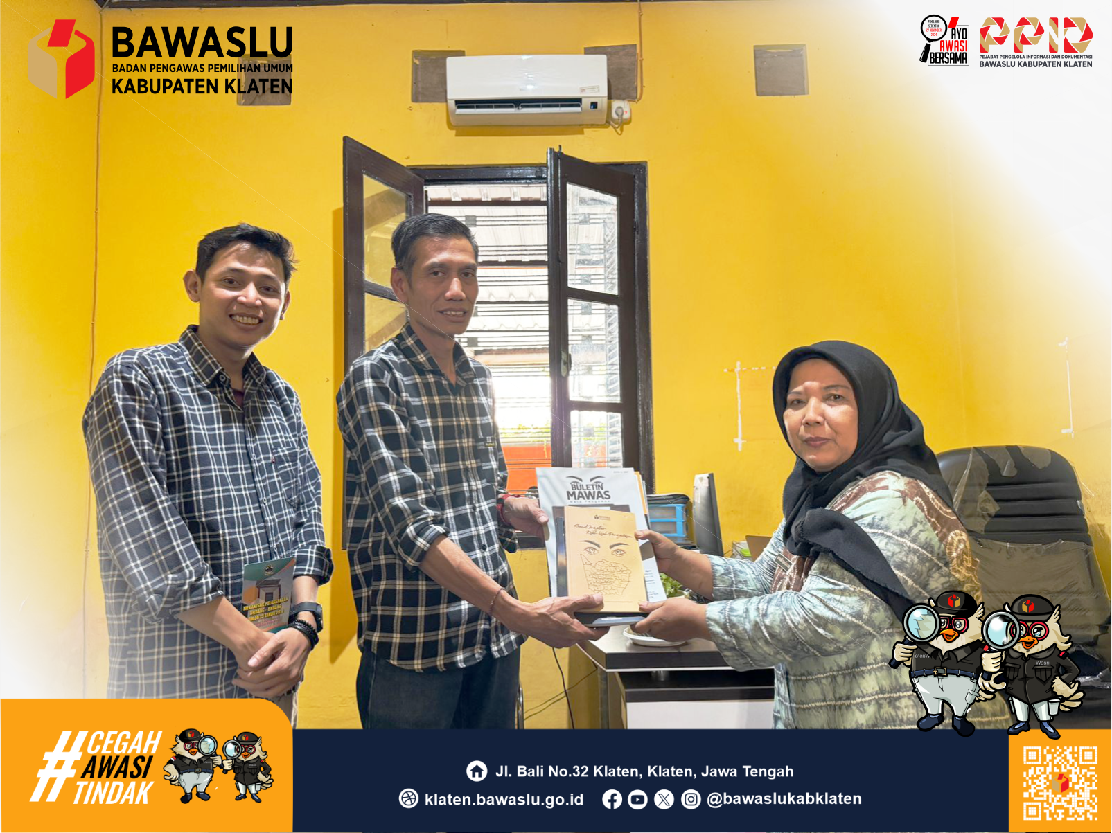 Permohonan dan Penyerahan Media Cetak Bawaslu Klaten Kepada Dinas Arsip dan Perpustakaan Daerah Prov. Jawa Tengah