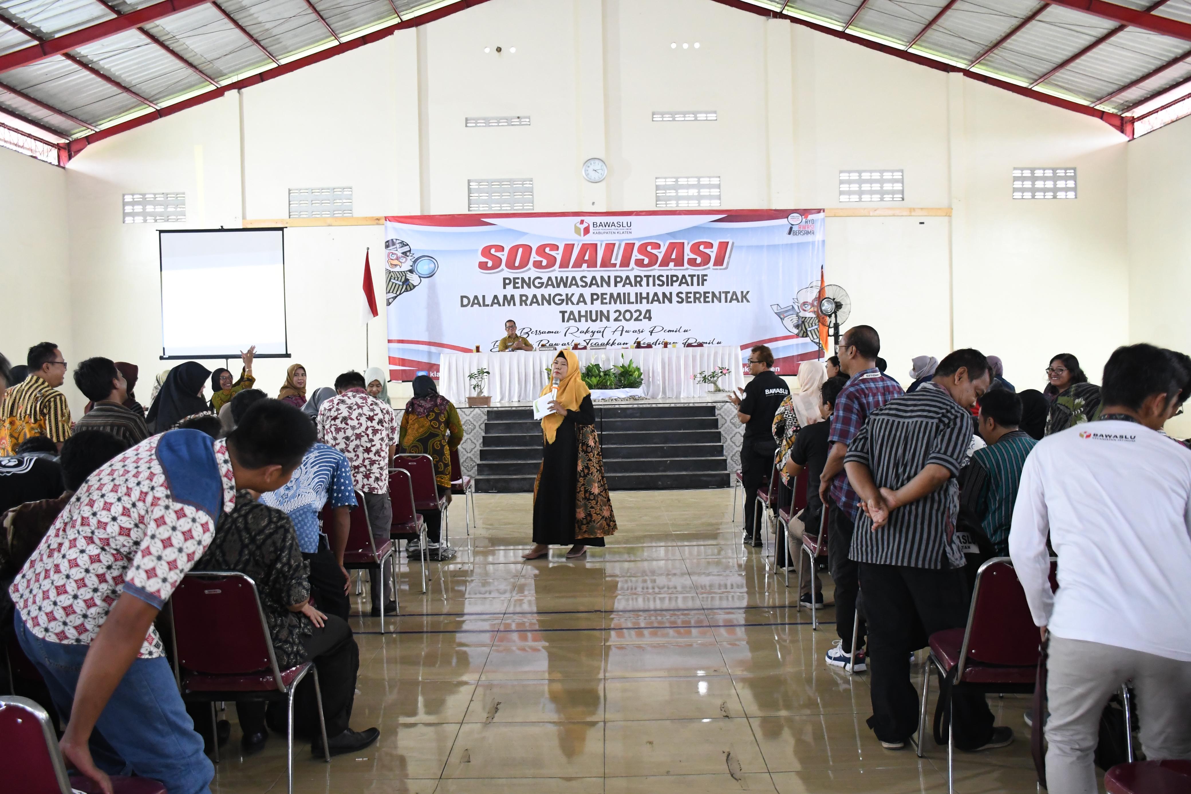 Siaga Dihari Tenang Pemilihan 2024, Bawaslu Gelar Sosialisasi Pengawasan partisipasif Pada Masa Tenang