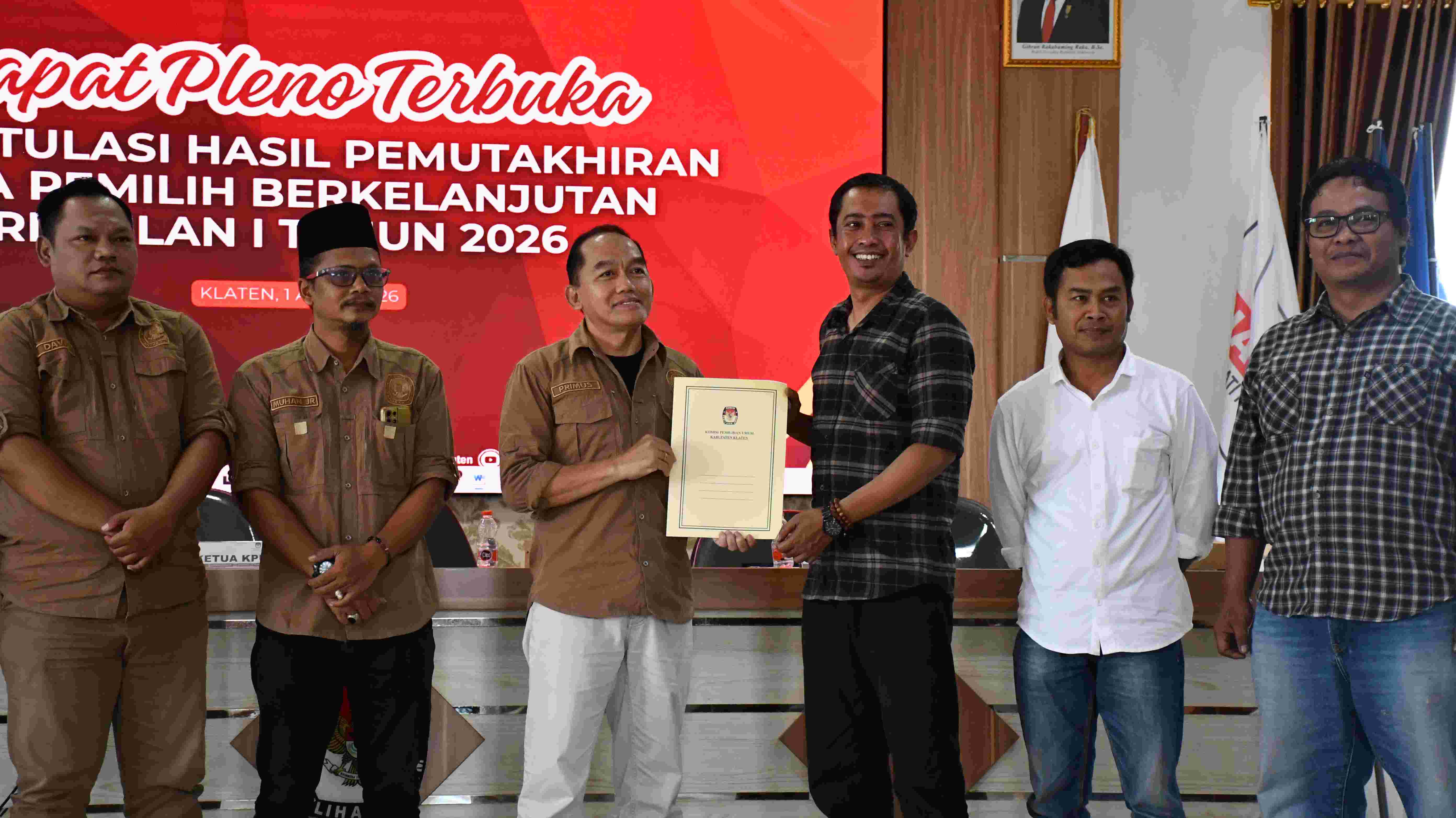 Kawal Hak Pilih, Bawaslu Klaten Hadiri Rapat Pleno Pemutakhiran Data Pemilih Triwulan I Tahun 2026
