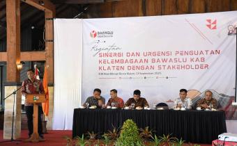 Bawaslu Klaten Gelar Diskusi Penguatan Kelembagaan Bersama Stakeholder