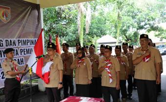 prosesi pengukuhan Saka Adhyasta Pemilu